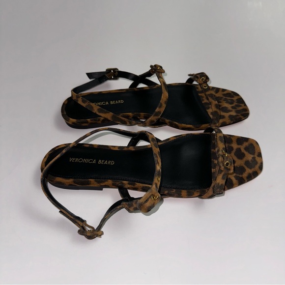 Veronica Beard Malinda Suede Leopard Strappy Sandals Flat Women’s Size 6 $295 - Picture 5 of 9
